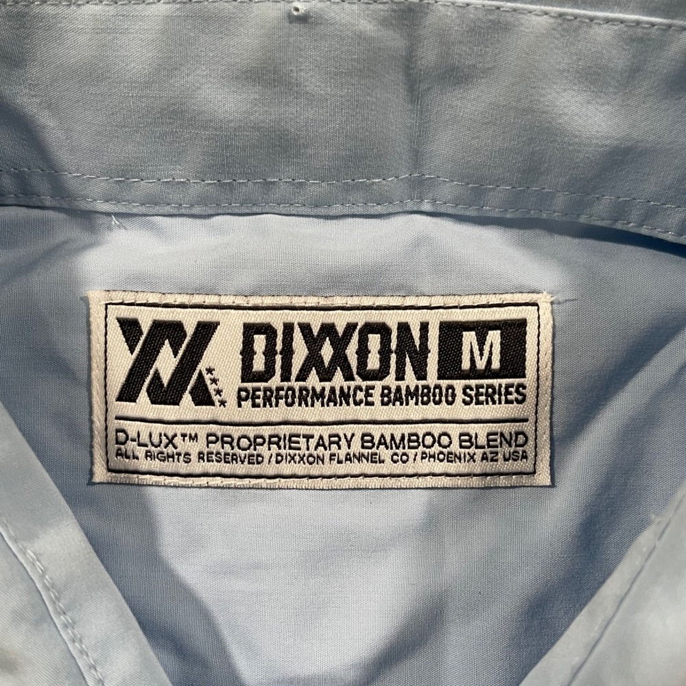 Dixxon Shirt Mens Medium Blue Performance Bamboo Button Up D Lux Short Sleeve - Picture 3 of 8